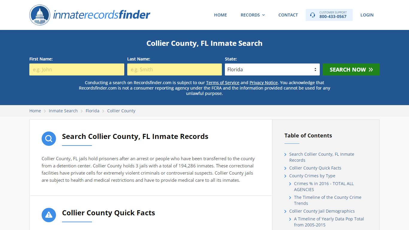 Collier County, FL Inmate Lookup & Jail Records Online