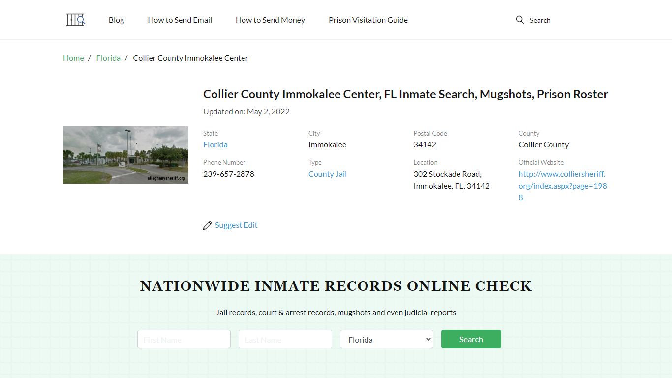 Collier County Immokalee Center, FL Inmate Search ...